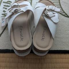 ○お相手決まりました○(新品)2ベルトサンダル[中白 L]の画像