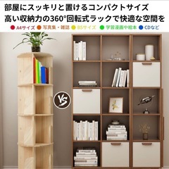360度回転木目の本棚
の画像