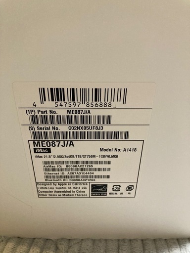 Apple iMac Late2013 A1418 2.9GHz 8GB 1TB