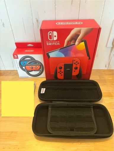 【ほぼ未使用】　Switch本体マリオレッド有機EL おまけ付き