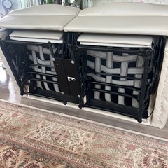 リクライニングソファ　イタリアンレザー　グレージュの画像