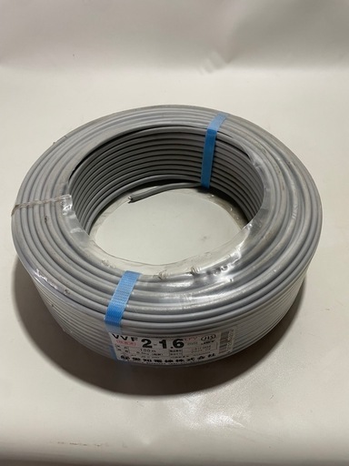 愛知電線 VVF ケーブル　2芯 1.6mm 100m 灰色 VVF2×1.6