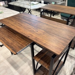 【パソコンデスク／幅100cm】木目調×スチールのシンプルデザイン◎の画像