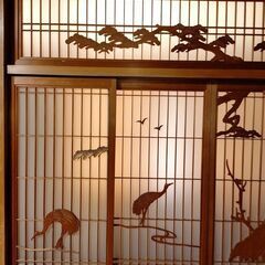 書院欄間 障子戸 (5枚1組)  建具 組子細工 組子欄間 レトロ ビンテージ家具、アンティーク建具 日本家屋 時代建具 和室 茶室 和モダンの画像