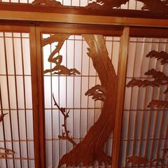 書院欄間 障子戸 (5枚1組)  建具 組子細工 組子欄間 レトロ ビンテージ家具、アンティーク建具 日本家屋 時代建具 和室 茶室 和モダンの画像
