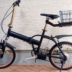 整備済! フルカスタム 折りたたみ 自転車 シマノ 6段変速 サスペンション 新品リアキャリア お買い得！【大阪】の画像