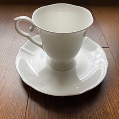 ティーカップセット　コーヒーカップセット　白磁　ポーセラーツ材料の画像