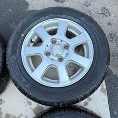 　2022年製 未使用品 ヨコハマタイヤ 155/65R13 73S BluEarth AE-01　タイヤホイール本セット　ホイールキズありの画像