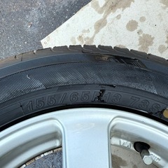 　2022年製 未使用品 ヨコハマタイヤ 155/65R13 73S BluEarth AE-01　タイヤホイール本セット　ホイールキズありの画像