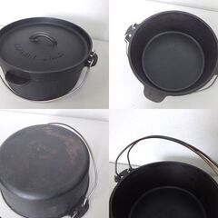 中古品 ダッチオーブン 25cm キャプテンスタッグ UG-3046 アウトドア キャンプ 調理器具 ☆ 札幌市 北区 屯田 の画像
