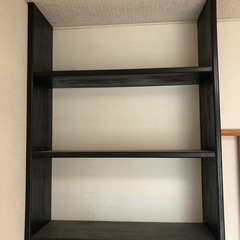 ⭐️本棚、木製、壁掛け⭐️天吊り　備え付け、丈夫で頑丈！引き取り限定！DIYでは無い業者仕上げ！ひっくり返して床置きにも！の画像