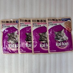 猫のご飯　猫の餌パウチ4個カルカン無添加　味わいとりささみ　やわ...