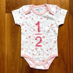 新品未使用　Kiddiezoom 半袖ロンパース 6M ホワイト...