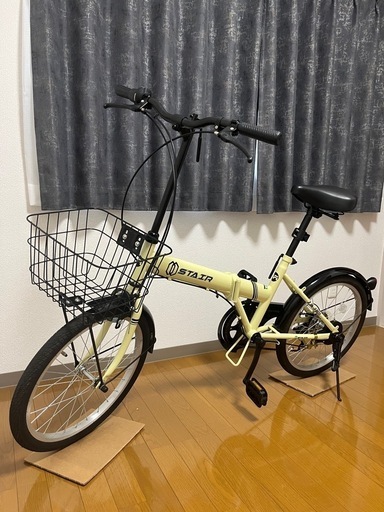 折りたたみ自転車 20インチ シマノ6段変速ギア 折畳み 自転車 ミニベロ カゴ付き おしゃれ