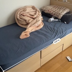 収納付きベッド、マットレス0円の画像