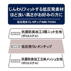 抗菌防臭 低反発チップ枕(Nチップ4MID P2204) 枕 まくら 低反発 ウレタン 60×40 ニトリの画像