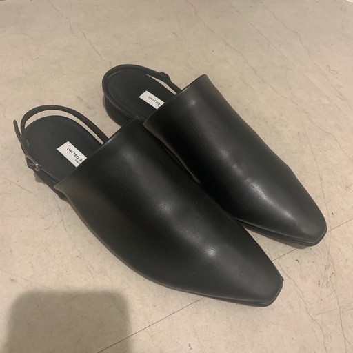 美品　23cm ユナイテッドアローズ　COMFY バックストラップサンダル　ミュール　UNITED ARROWS 黒　ブラック　サボサンダル　