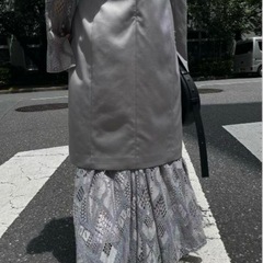 美品　AMERI UND SUIT DOCKING LACE DRESS M アメリヴィンテージ　ワンピース　スーツワンピース　レースワンピース　フォーマル　オケージョンドレス　Mサイズ　グレー　灰色　の画像