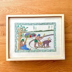 手刺繍 刺繍絵 刺し子　②