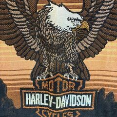 90's Harley-Davidson ハーレーダビッドソン ヴィンテージラグ USA製 アメリカ工場現地購入 90年代 レアアイテム カラー: 画像参照 の画像