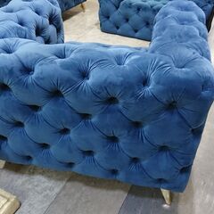 ベルベット生地｜チェスターフィールド｜1人掛ソファ①の画像