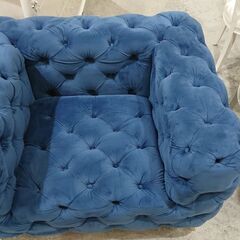 ベルベット生地｜チェスターフィールド｜1人掛ソファ②の画像