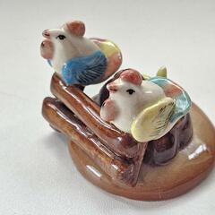 置物　陶器　ニワトリ　ガーデニング小物
