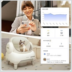 全自動猫トイレ 専用アプリ遠隔管理 専用ゴミ袋付き
の画像