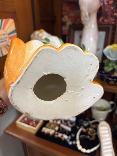 レトロ耳の長いワンちゃんペア 陶器 高さ約38㎝