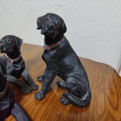 犬の置物 3体セット（ラブラドールレトリバー・黒）の画像