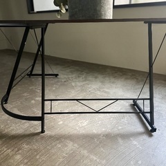 L字型 アンティーク調テーブル  広々作業にも ¥1000の画像