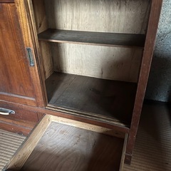 【GO-1111】水屋 食器棚 キャビネット 飾り棚 昭和レトロ アンティークの画像