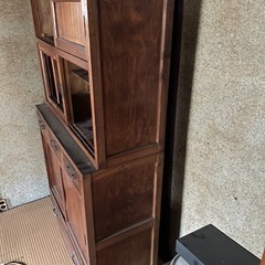 【GO-1111】水屋 食器棚 キャビネット 飾り棚 昭和レトロ アンティークの画像