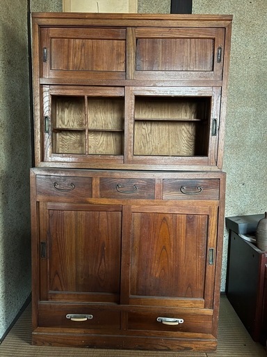 【GO-1111】水屋 食器棚 キャビネット 飾り棚 昭和レトロ アンティーク