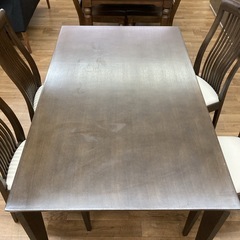 ジモティー限定価格！S202⭐ 大塚家具 ダイニング5点セット カンナD2T タモダーク 幅140cm USEDの画像