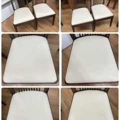 ジモティー限定価格！S202⭐ 大塚家具 ダイニング5点セット カンナD2T タモダーク 幅140cm USEDの画像