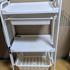 ワゴン 3段 (引出し付き) ホワイト