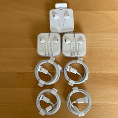 【未使用】純正appleiPhone  イヤフォン3点＆ケーブル4本