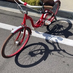 22インチ　自転車　赤白カラー　かわいい