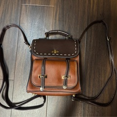 レザー美品ハンドバッグリュックショルダー3way