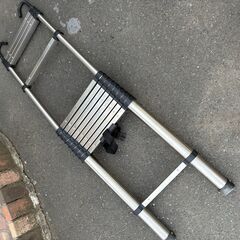 ジャンク★伸縮はしご ステンレス製 5ｍ 折り畳み伸縮梯子★の画像