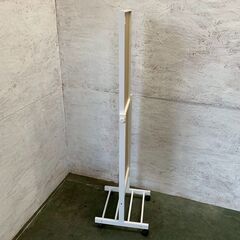 【ジモティ限定特価】キャスター付き 姿見ミラー ホワイト 可動式 姿見 全身鏡 家具 美品 Y1743の画像