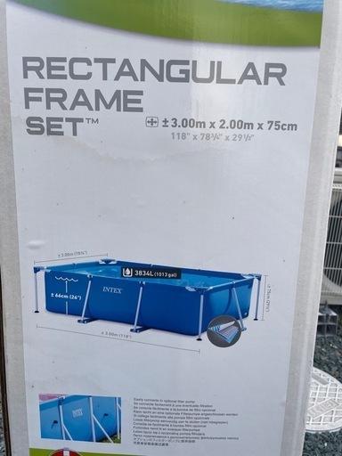 INTEX　RECTANGULAR FRAME SET(長方形フレームプール キット) サイズ 約300×200×75cm