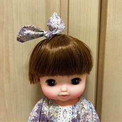 人形のワンピース＆髪飾り2点セット  レミンちゃん ソランちゃん メルちゃんなどに ハンドメイド ❁¨̮の画像