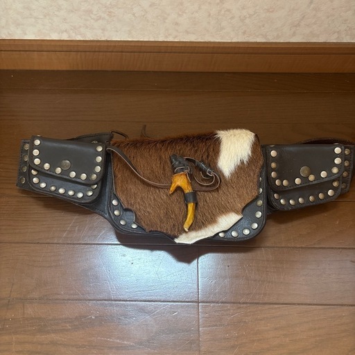 牛皮　牛毛　ショルダーバック