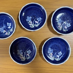 青い和皿５枚セット