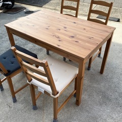 【IKEA/ヨックモック/廃盤品】ダイニングテーブルセット　机　テーブル　椅子　イス　チェア　木製　家具 JOKKMOKKの画像