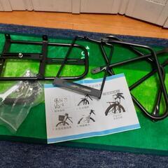 自転車用、前かご＋前かご受台、前かごネット(新品未使用)の画像