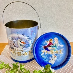 ディズニーDISNYアナと雪の女王 バケツ型空き缶高さ約20㌢位の画像