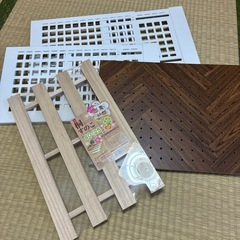 DAISO 突っ張り棒用棚 手作り台車 すのこ付きの画像